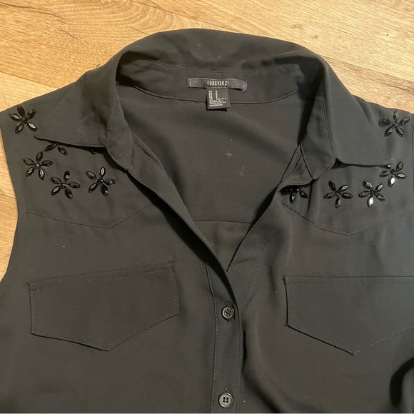 Express houndstooth pleated skirt 10 & collared tank - Picture 3 of 3